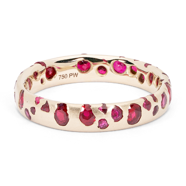 Ruby Confetti Ring in White - Made to Order